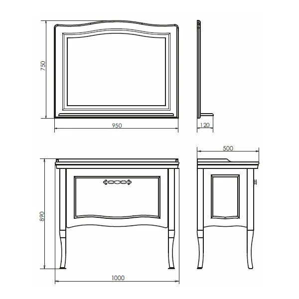 Зеркало Comforty Павия 4147986 белый