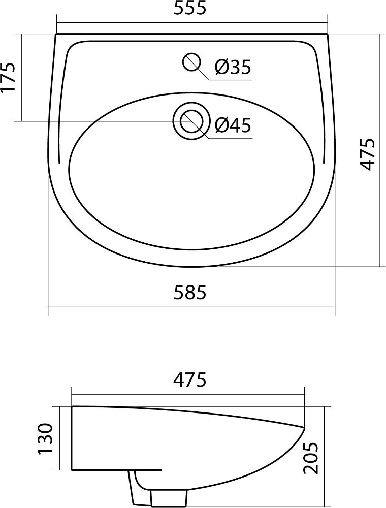 Раковина Santek Бореаль 1WH110484 60 см.