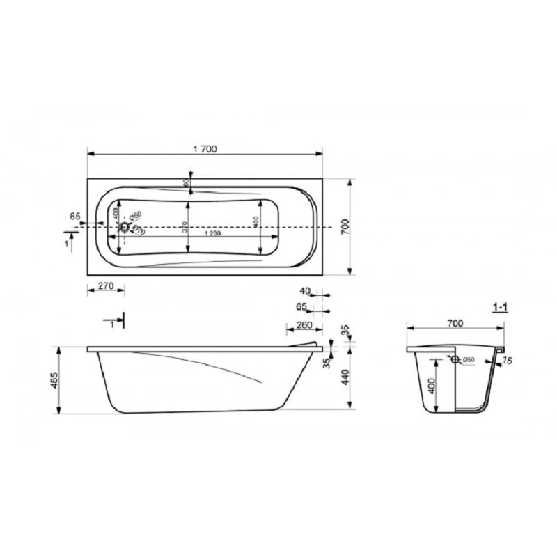 Ванна из искуственного камня Delice Triumph DLR330010 белый