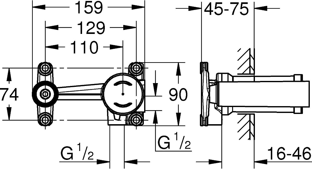 Скрытая монтажная часть Grohe 23571000