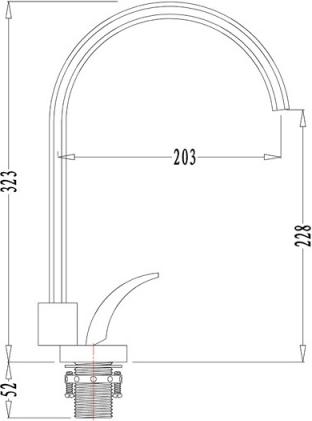 Смеситель Zorg Sanitary ZR 406 для кухонной мойки