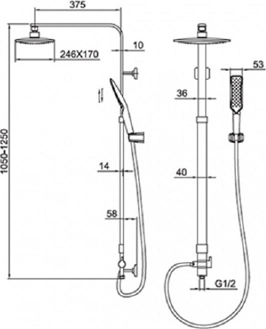 Душевая система Kaiser Zinger 35482, хром