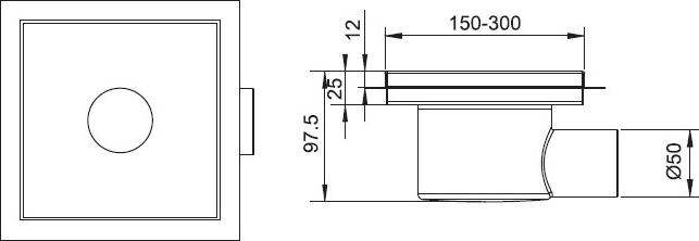 Душевой трап RGW SDR-11 Q 30x30 см, 21211130-02