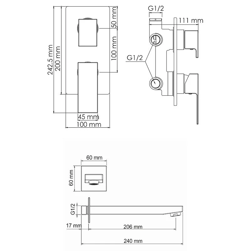 Душевая система WasserKRAFT Abens 2000 A172071 черный