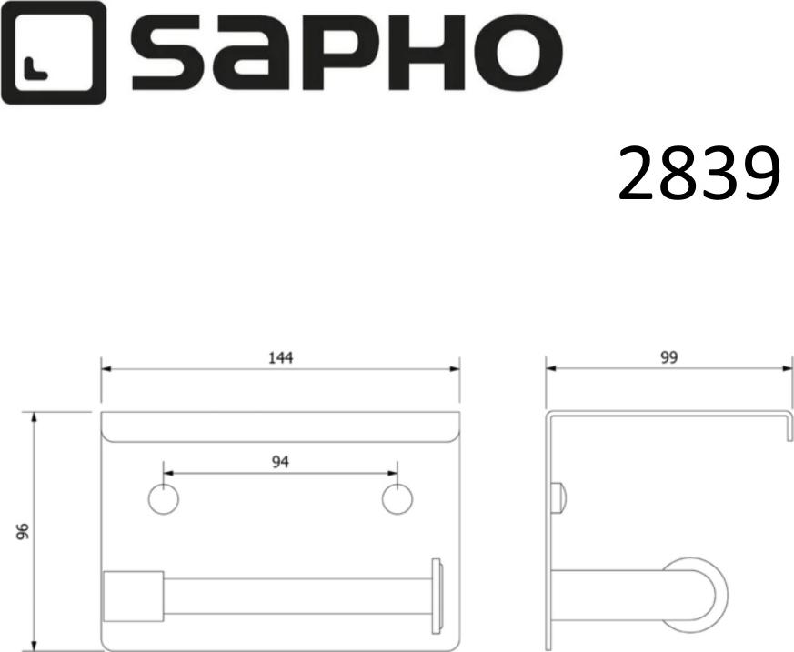 Держатель туалетной бумаги Sapho Simple Line 2839, хром