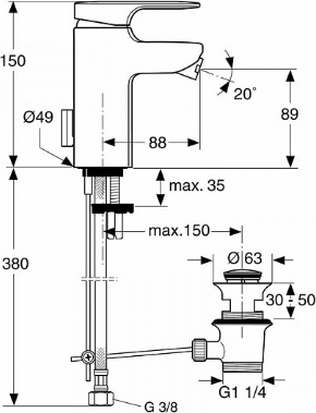 Смеситель для биде Ideal Standard Moments A3909AA, хром