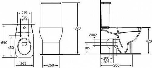 Унитаз-компакт Ideal Standard Cantica T317861 с бачком T407001 подвод снизу бачка и сиденьем микролифт