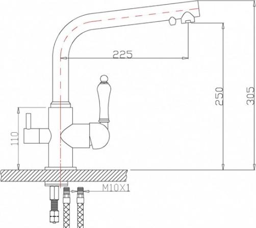 Смеситель Zorg Sanitary ZR 313 YF-50 АНТРАЦИТ для кухонной мойки