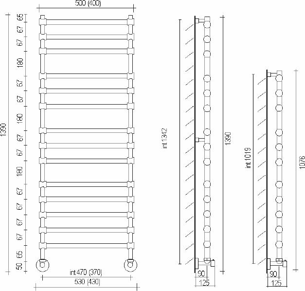 Полотенцесушитель водяной Margaroli Sole 464-11 4644711BNN, шлифованный никель