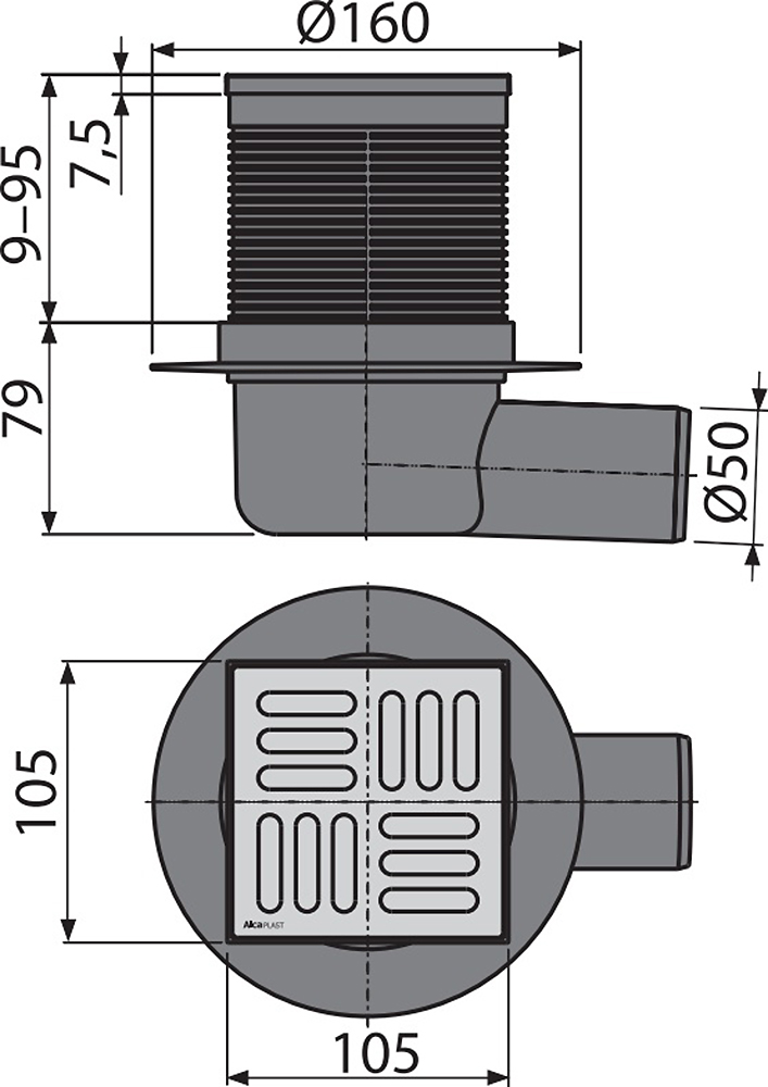 Душевой трап AlcaPlast APV1