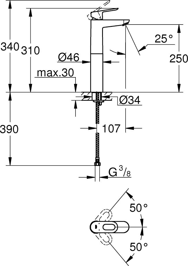 Смеситель для раковины Grohe BauLoop 23764000