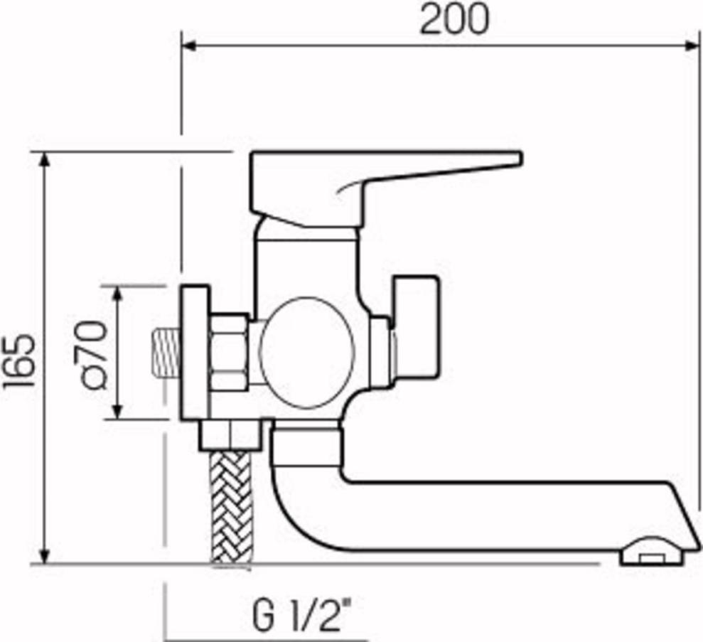 Смеситель для ванной РМС SL77W-009E, белый