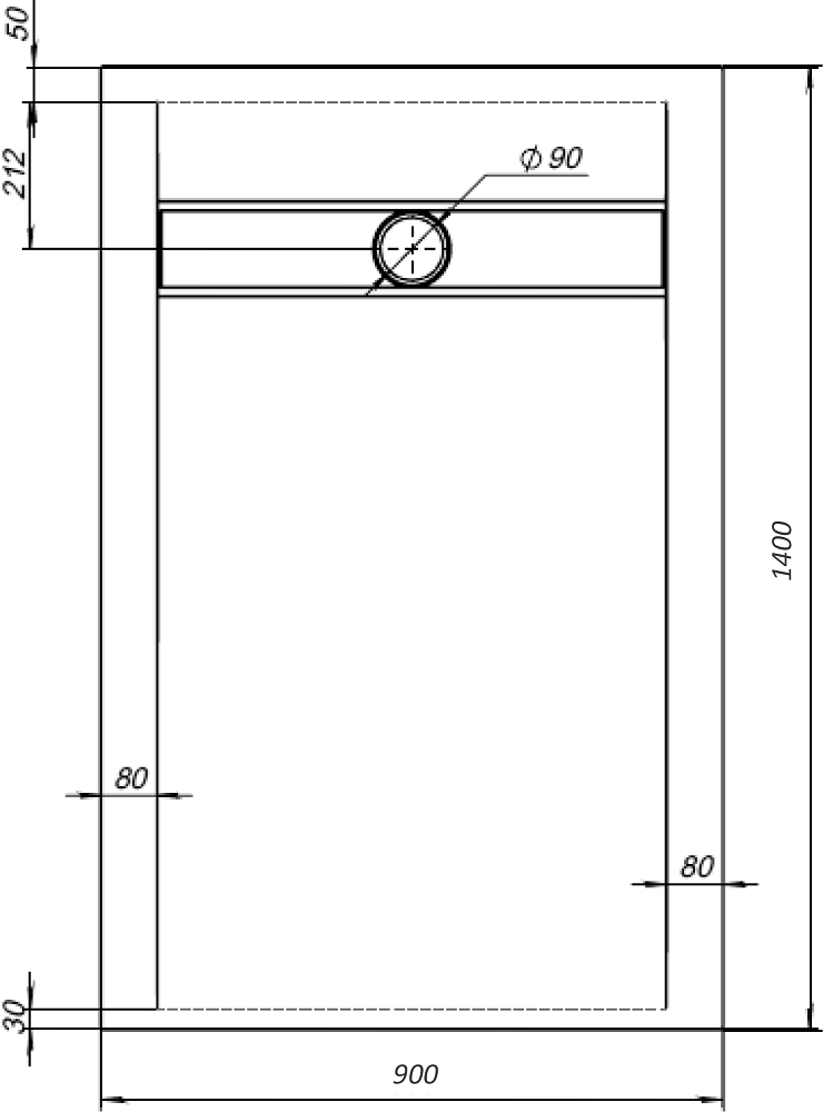 Поддон для душа STWORKI Эстерсунд 140x90 белый камень, с сифоном