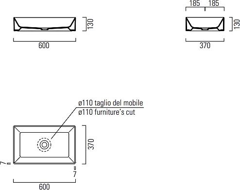 Раковина накладная GSI Kube X 945311, белый