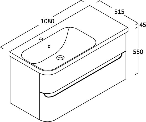 Тумба с раковиной Berloni Bagno Joy JY BS06TM SX 100