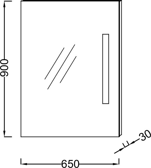 Зеркало 65 см Jacob Delafon EB1415-NF с вертикальной подсветкой LED
