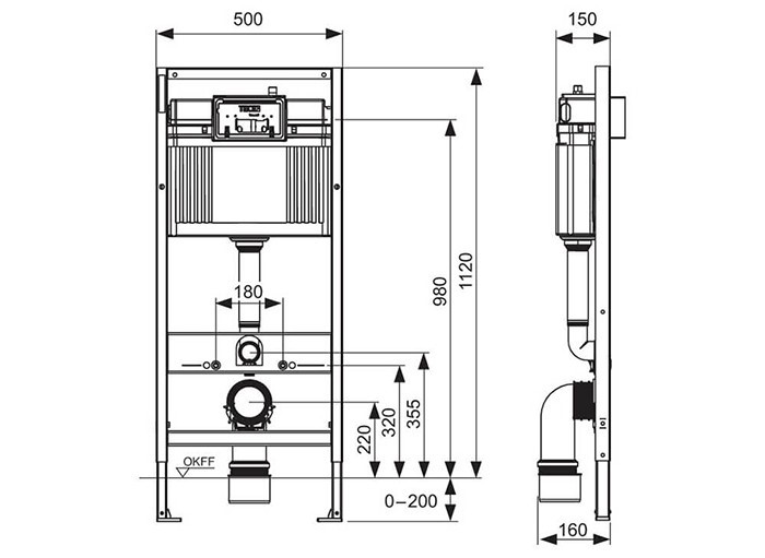 Комплект инсталляция для унитаза Tece base 9400401 с кнопкой смыва Tece Now 9240407, черный матовый