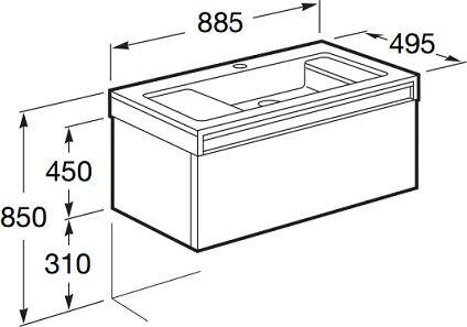 Тумба с раковиной 90 см Roca Unik Stratum 855715606 белая