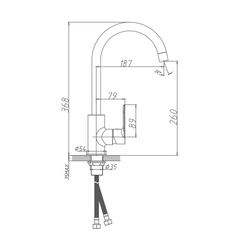 Смеситель для кухни Haiba HB71505 хром