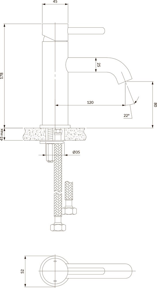 Смеситель для раковины Omnires Y Y1210STCR, хром