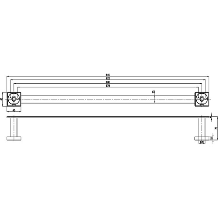 Полотенцедержатель Villeroy & Boch Elements Striking 60 TVA15200200061 хром