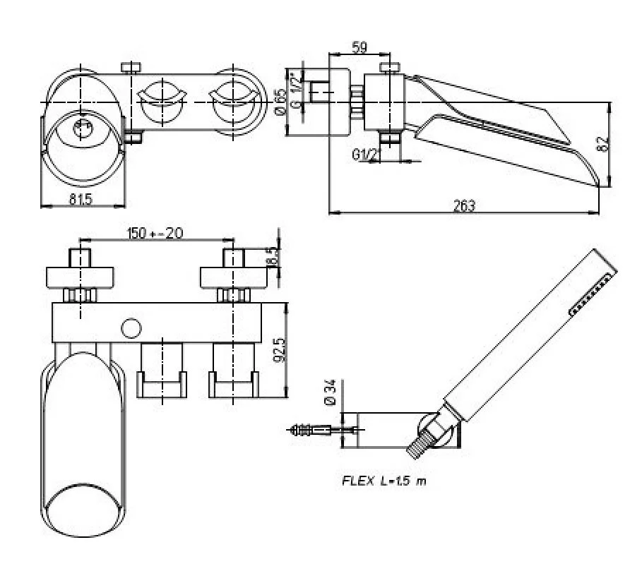 Смеситель для ванны с душем Paini Morgana 73PW105LH хром, бежевый