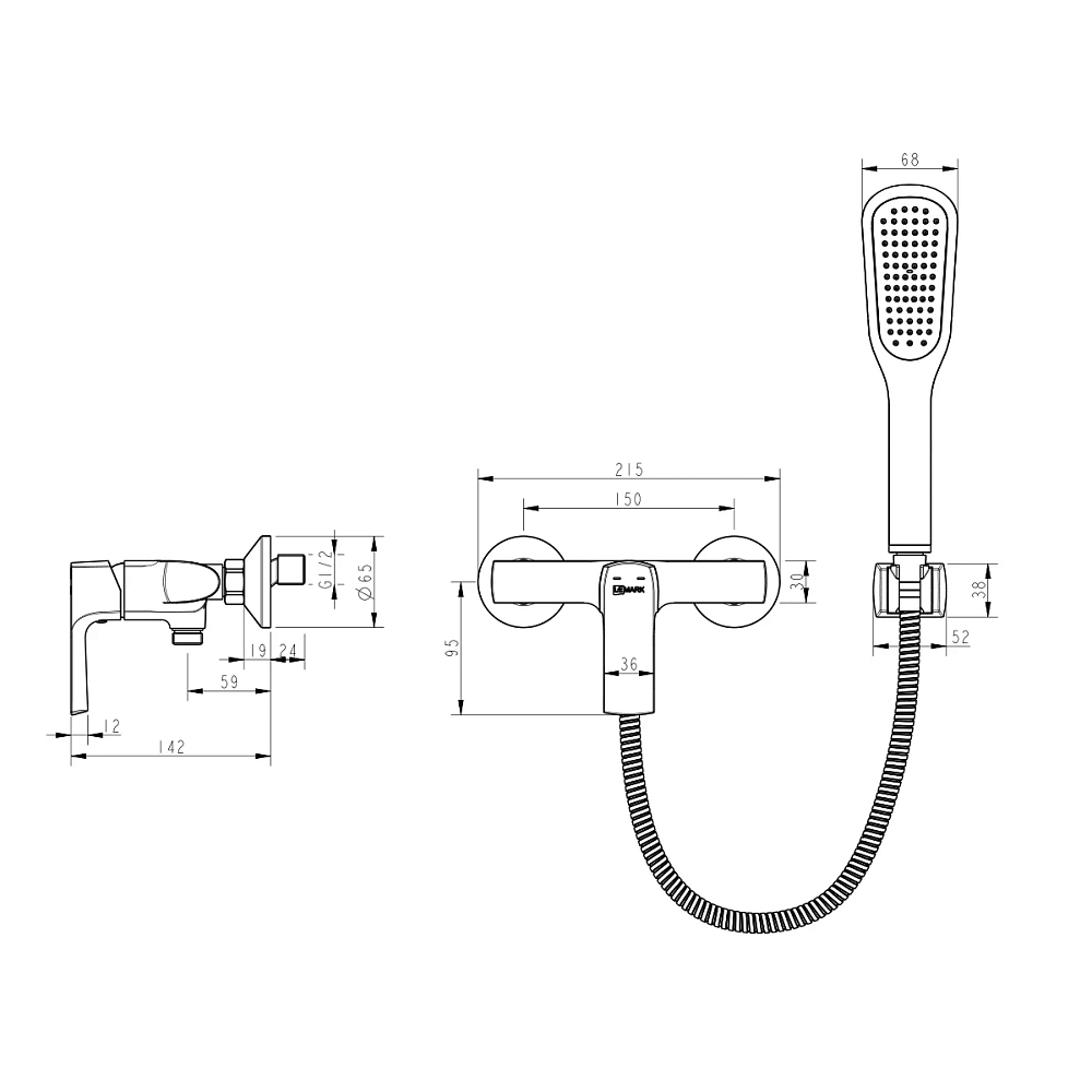 Смеситель для душа Lemark Ursus LM7203BL черный