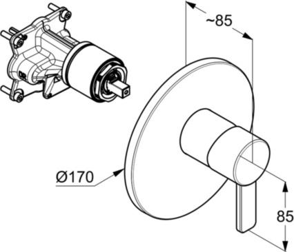 Смеситель для душа Kludi Bozz 386553976, чёрный