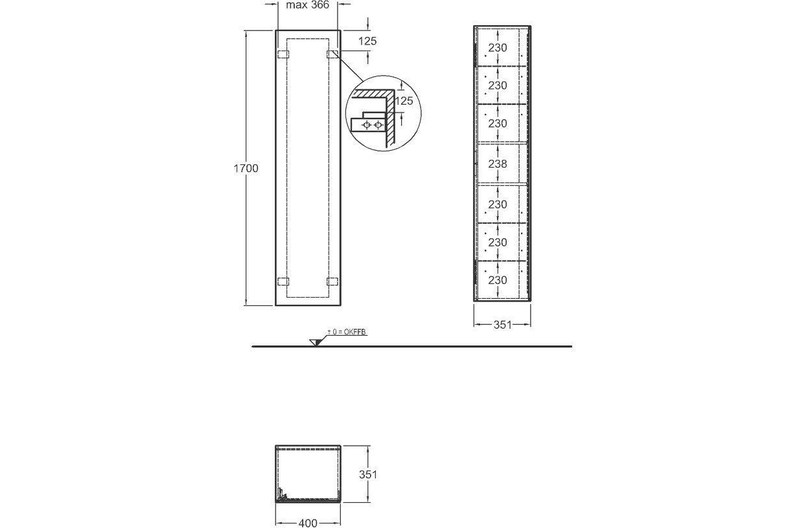 Шкаф-пенал Geberit Xeno2 40 807002000 серый