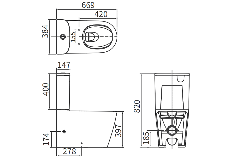 Бачок Arrow AS8231D белый