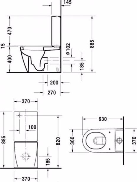 Бачок для унитаза Duravit Starck 2 0933000005 скрытое подключение слева