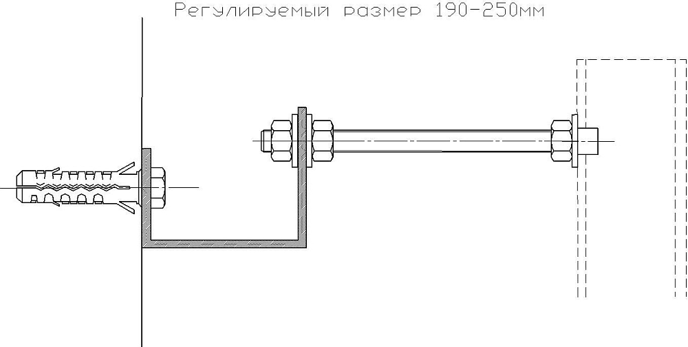 Комплект крепления для инсталляций к стене Aquatek KKI-0000001 190-250 мм