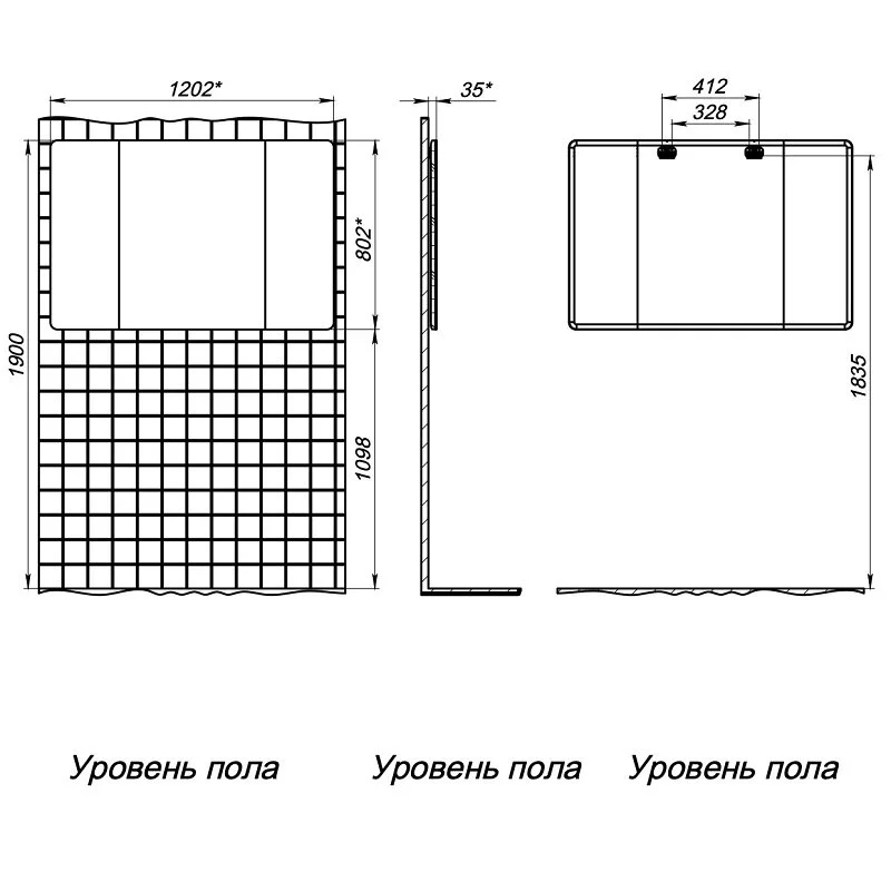 Зеркало Briz Рим 233 01-25120-00 00 БЕЛ белый