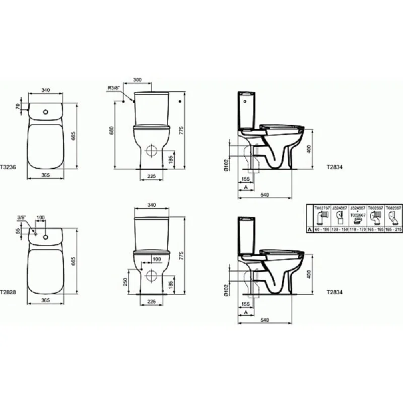 Напольный унитаз Ideal Standard Esedra T283401 с бачком T282801