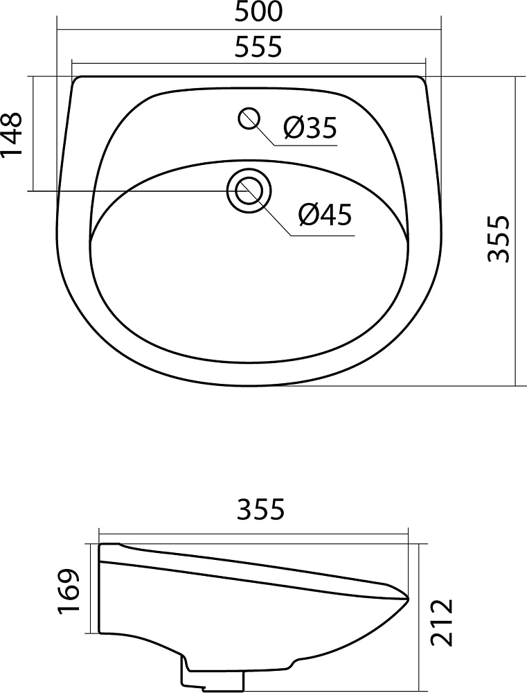 Раковина Santek Бриз 1WH110451 50 см.