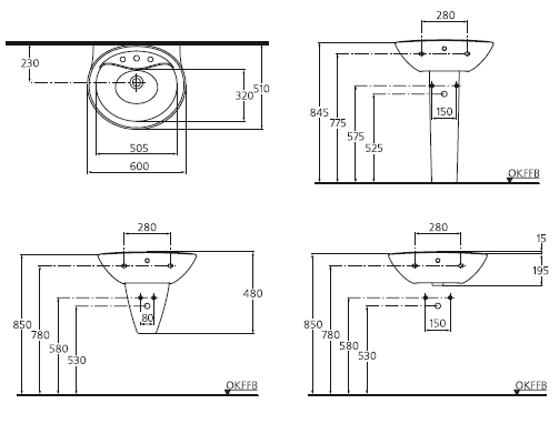 Раковина 60 см Ideal Standard Avance W413101