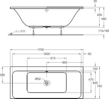 Акриловая ванна Geberit myDay 650570000, белый