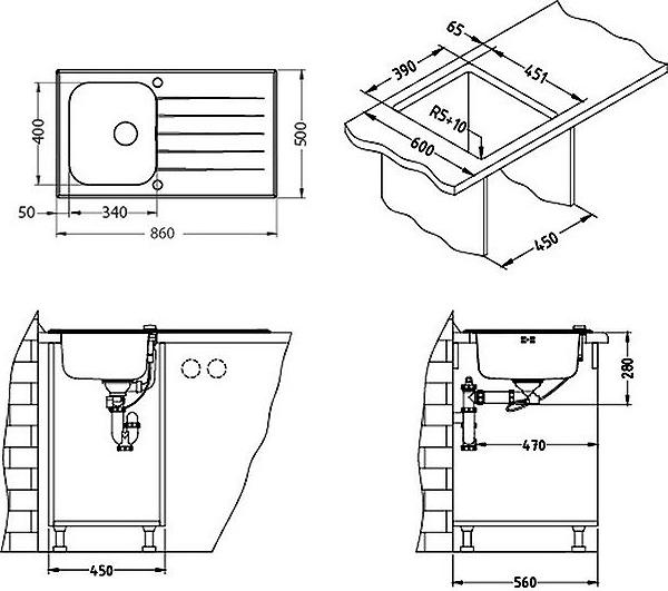 Кухонная мойка Alveus Glassix 10 1099450