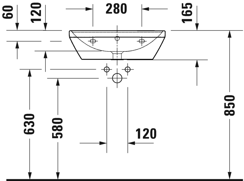 Раковина 55 см Duravit D-Neo 2366550000, белый