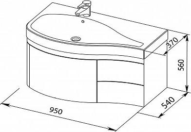 Тумба с раковиной Aquanet Сопрано 95 L 00212999 белый