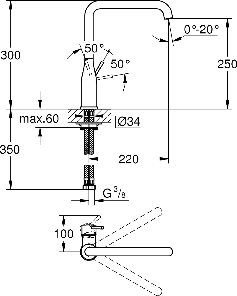 Комплект Кухонная мойка Grohe K700U 31574SD0 + Смеситель Grohe Essence 30269000 для кухонной мойки