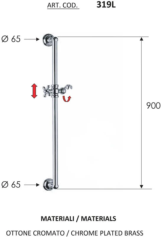 Штанга душевая Remer 319L хром