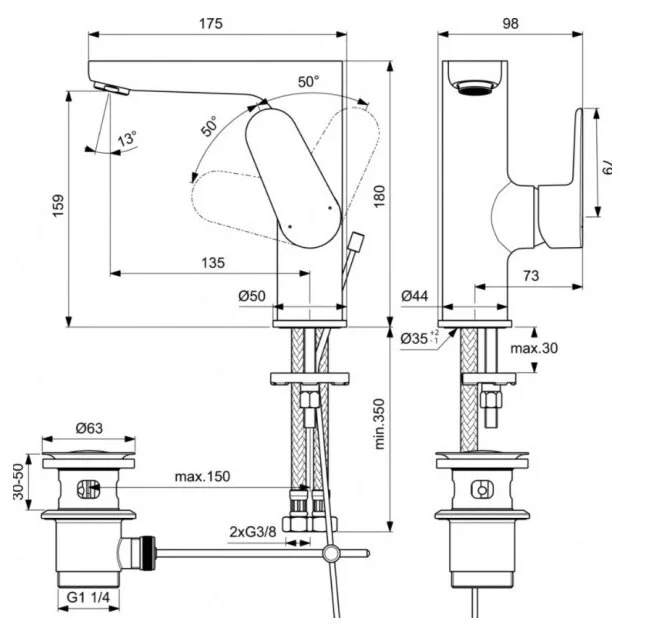 Смеситель для раковины Ideal Standard Cerafine BC703AA хром