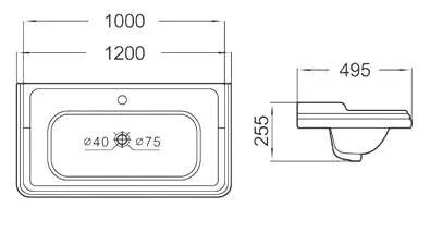 Раковина Comforty, 100 см, белая, 3310