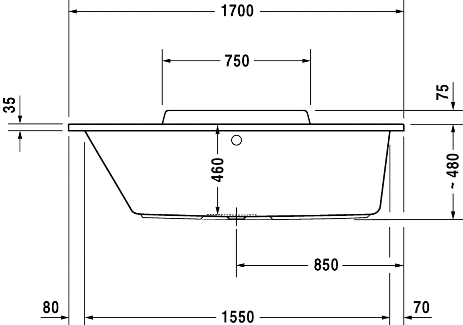 Акриловая ванна Duravit Durastyle 170x70 700294