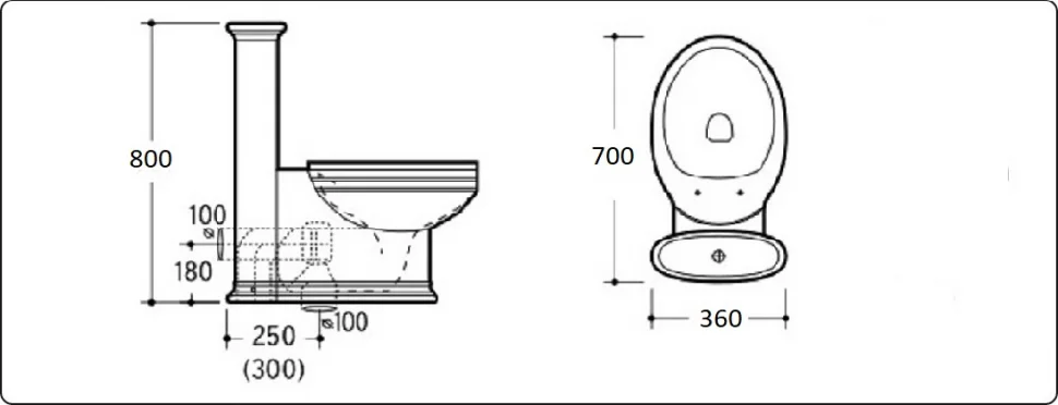 Напольный унитаз CeramaLux Lux Classic 1409 36 х 70 х 80 см сиденье Soft Close, белый, хром