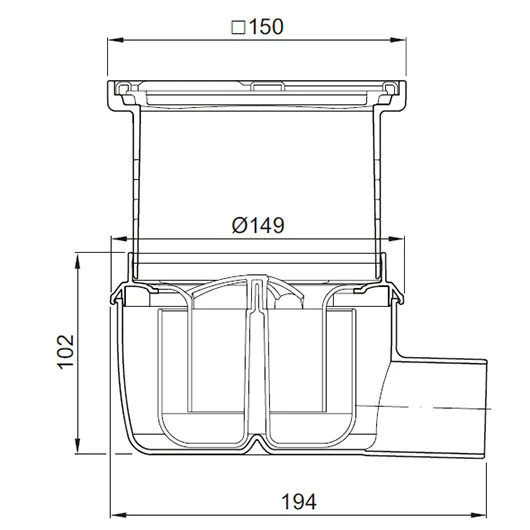 Трап Aco Easyflow для душа, 15 x 15 см, нержавеющая сталь, 2500.05.77