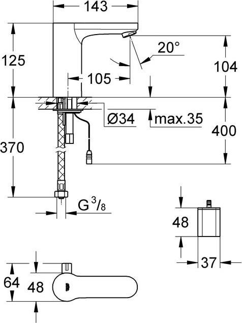 Смеситель для раковины Grohe Get E 36366000