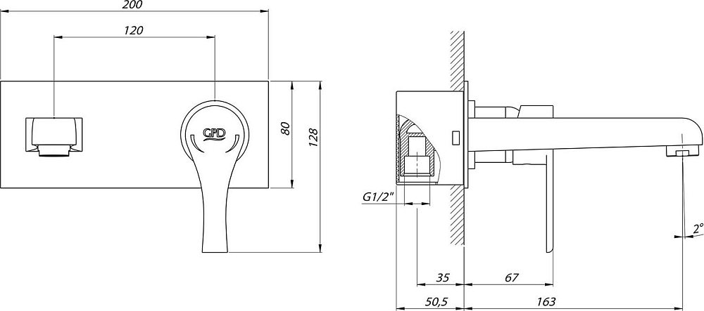 Смеситель для раковины GPD Atros MDA65