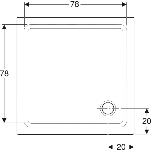 Поддон для душа 90х90 см Geberit Renova 652290000, белый